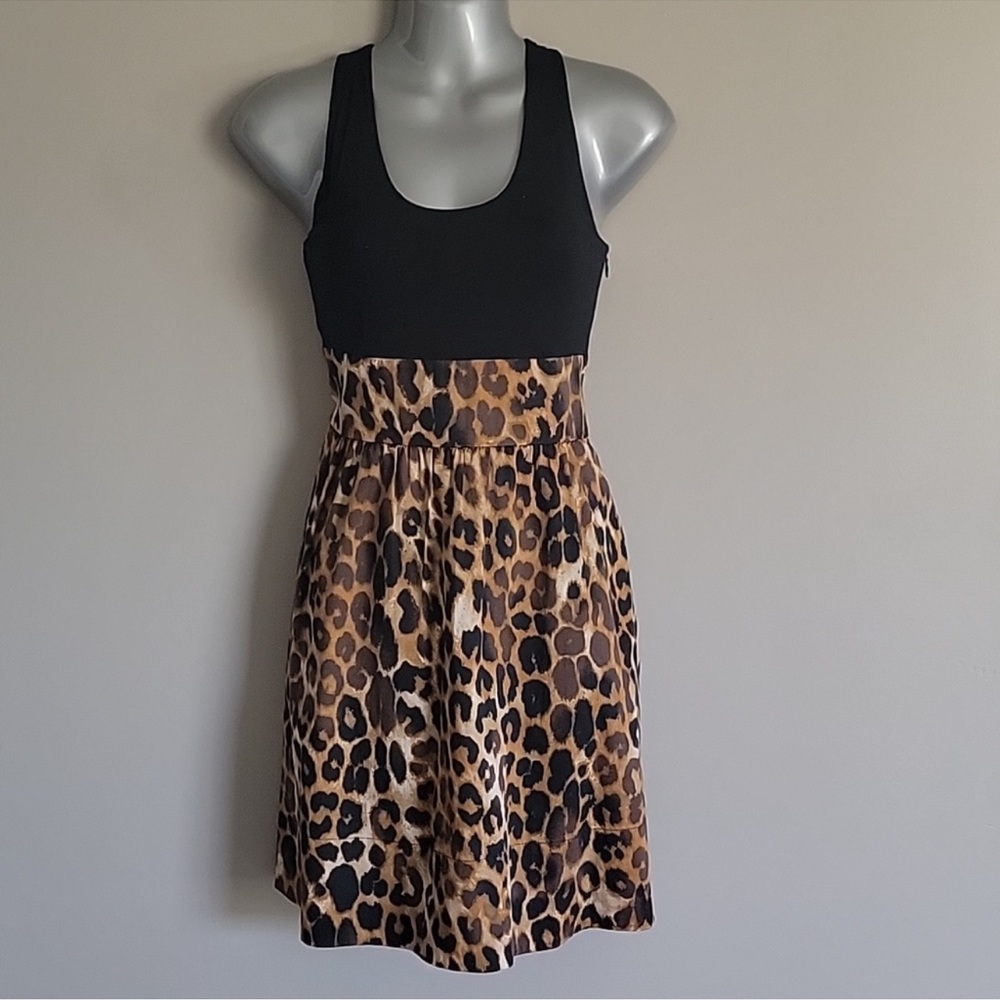 Express black and Leopard tank dress
